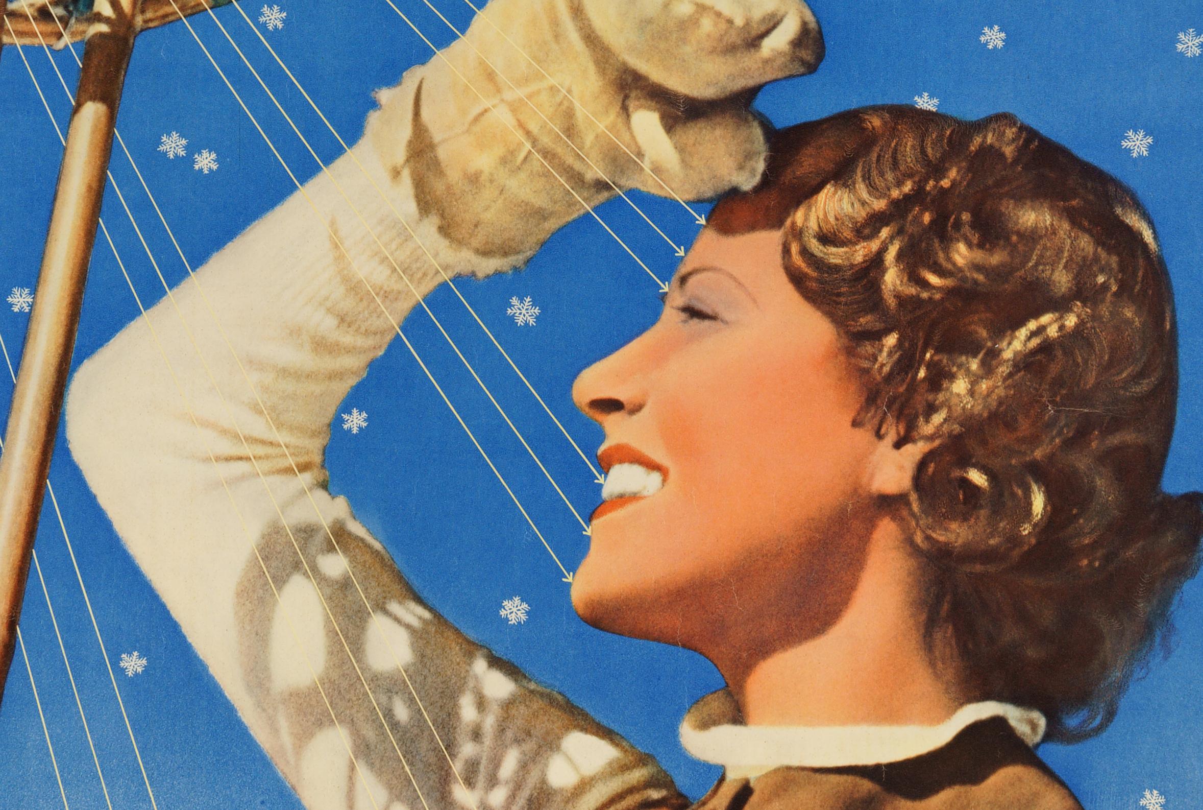 St. Moritz – Original Swiss Winter Poster - Print by Walter Herdeg