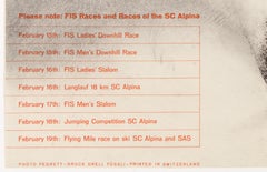 St. Moritz - Poster invernale originale svizzero, gara di sci