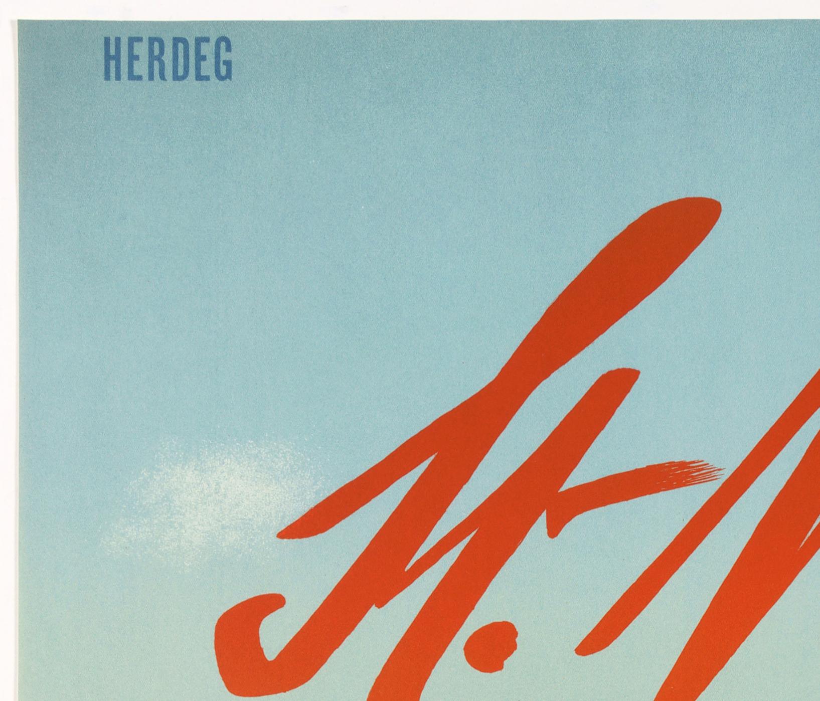 St. Moritz – Swiss Original Winter Poster, Ski Race - Modern Print by Walter Herdeg