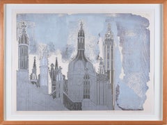 King's College, Cambridge linocut print by Walter Hoyle