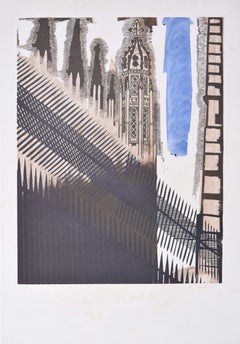 King's College, Cambridge, stampa in linoleografia di Walter Hoyle