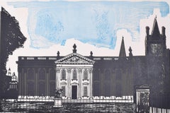 Senate House, Cambridge University linocut print by Walter Hoyle
