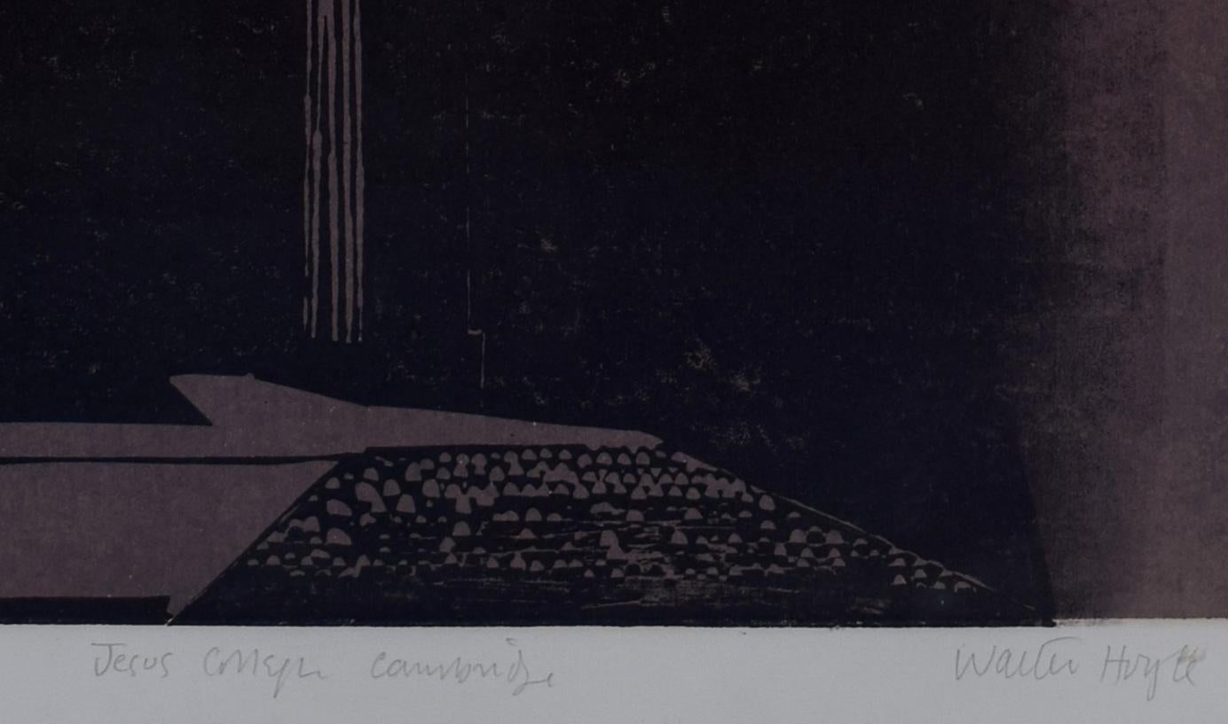 Walter Hoyle Jesus College Cambridge stampa linoleografica Modern British Art in vendita 2