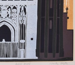 Walter Hoyle King’s College Chapel Cambridge linocut print Modern British Art