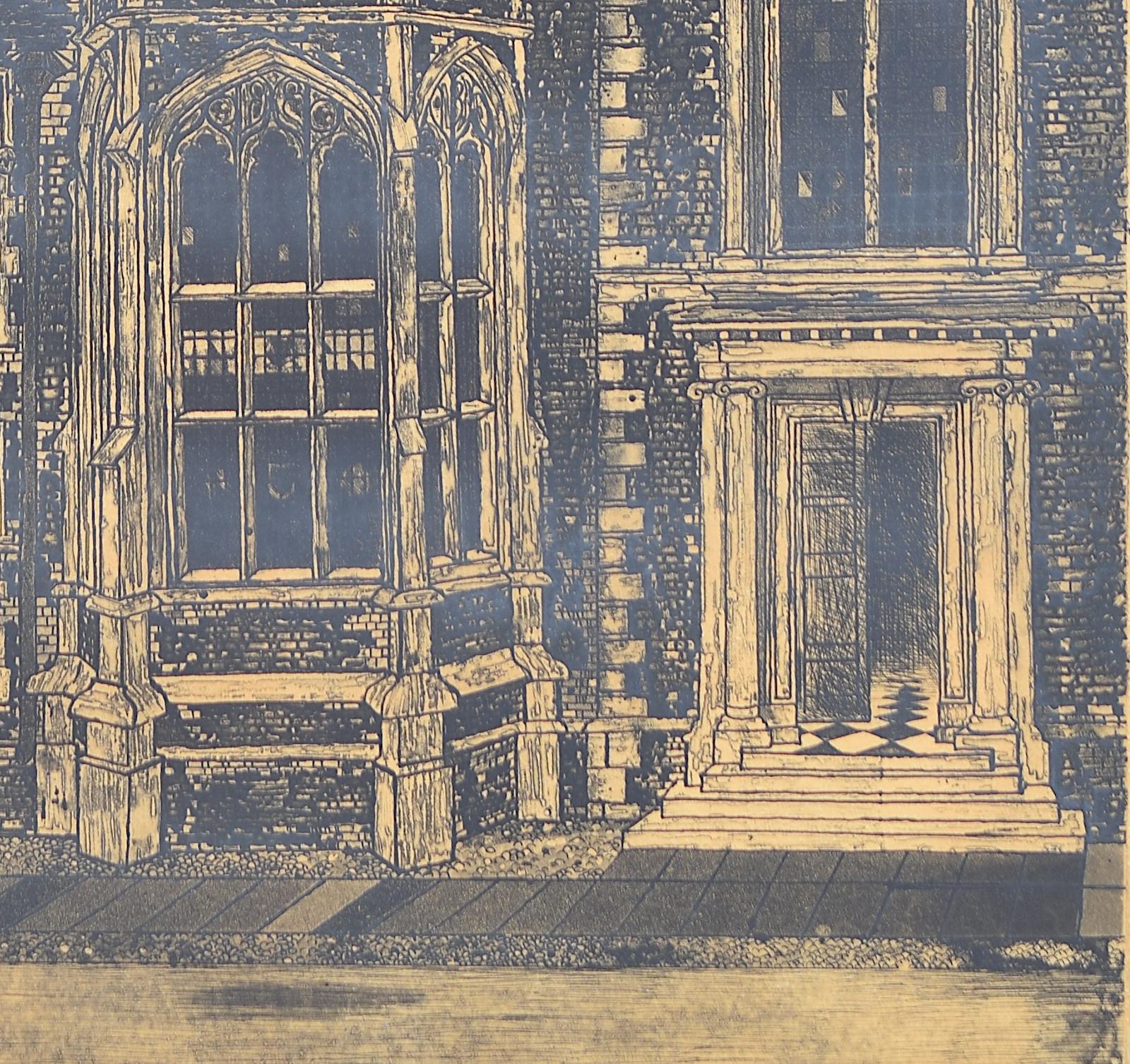 Walter Hoyle: stampa linoleografica del St Catharine's College, Cambridge in vendita 1