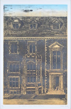 Vintage Walter Hoyle: St Catharine's College, Cambridge linocut print