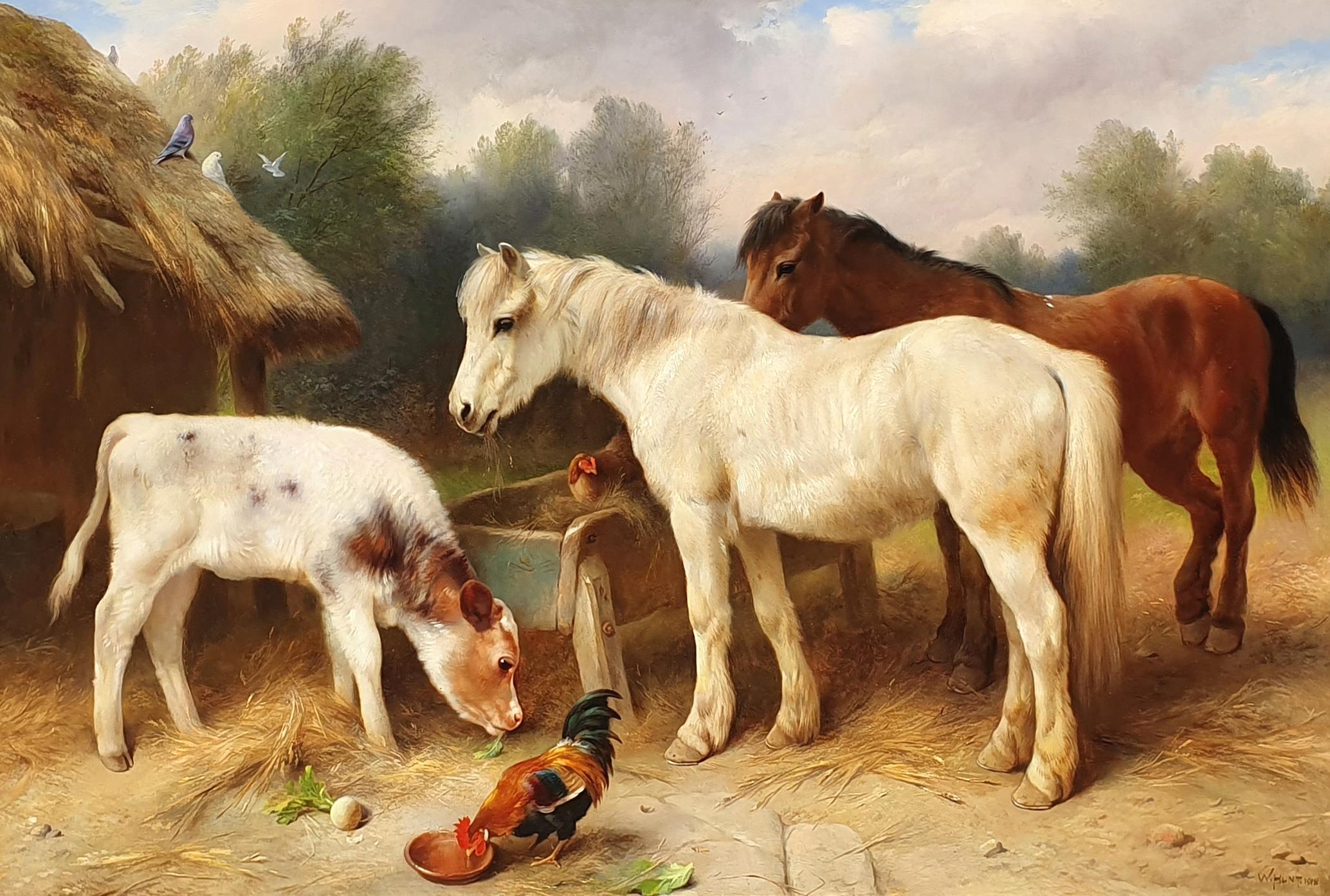 Feeding Companions - Painting by Walter Hunt