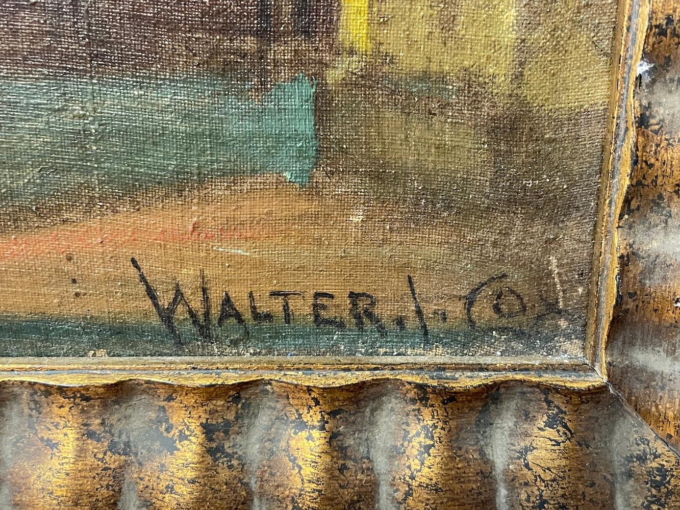 « Verre teinté » une cathédrale de couleurs - Réalisme Painting par Walter I. Cox