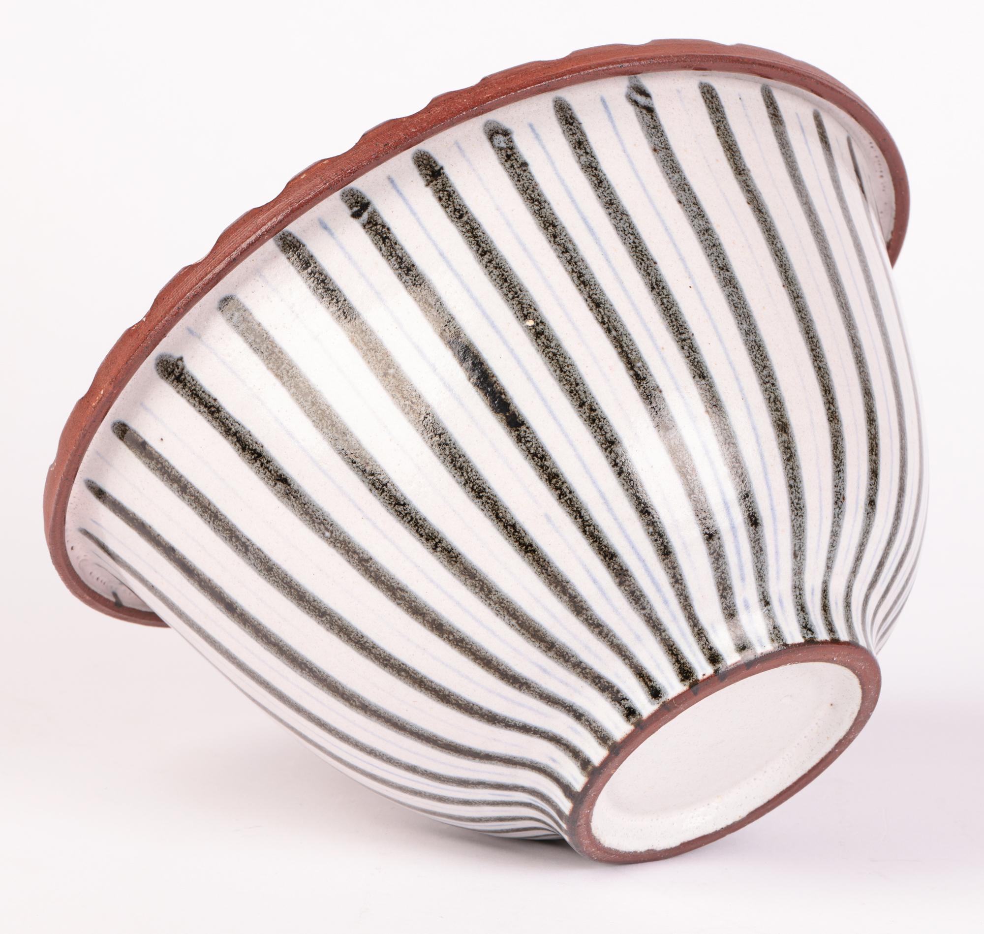 Walter & Jack Cole Mid-Century Rye Studio Pottery Linear Pattern Bowl 5