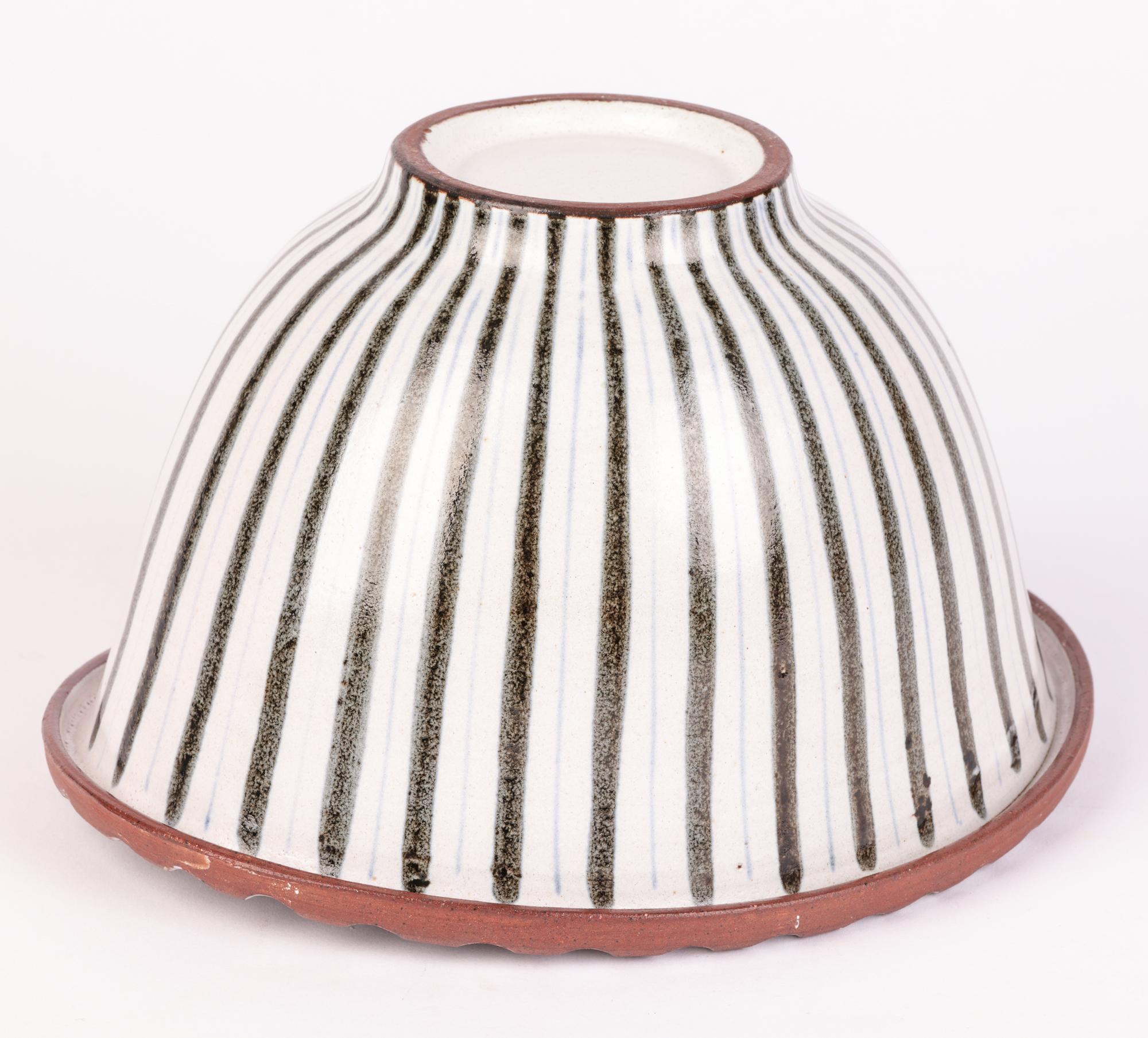 Walter & Jack Cole Mid-Century Rye Studio Pottery Linear Pattern Bowl 7