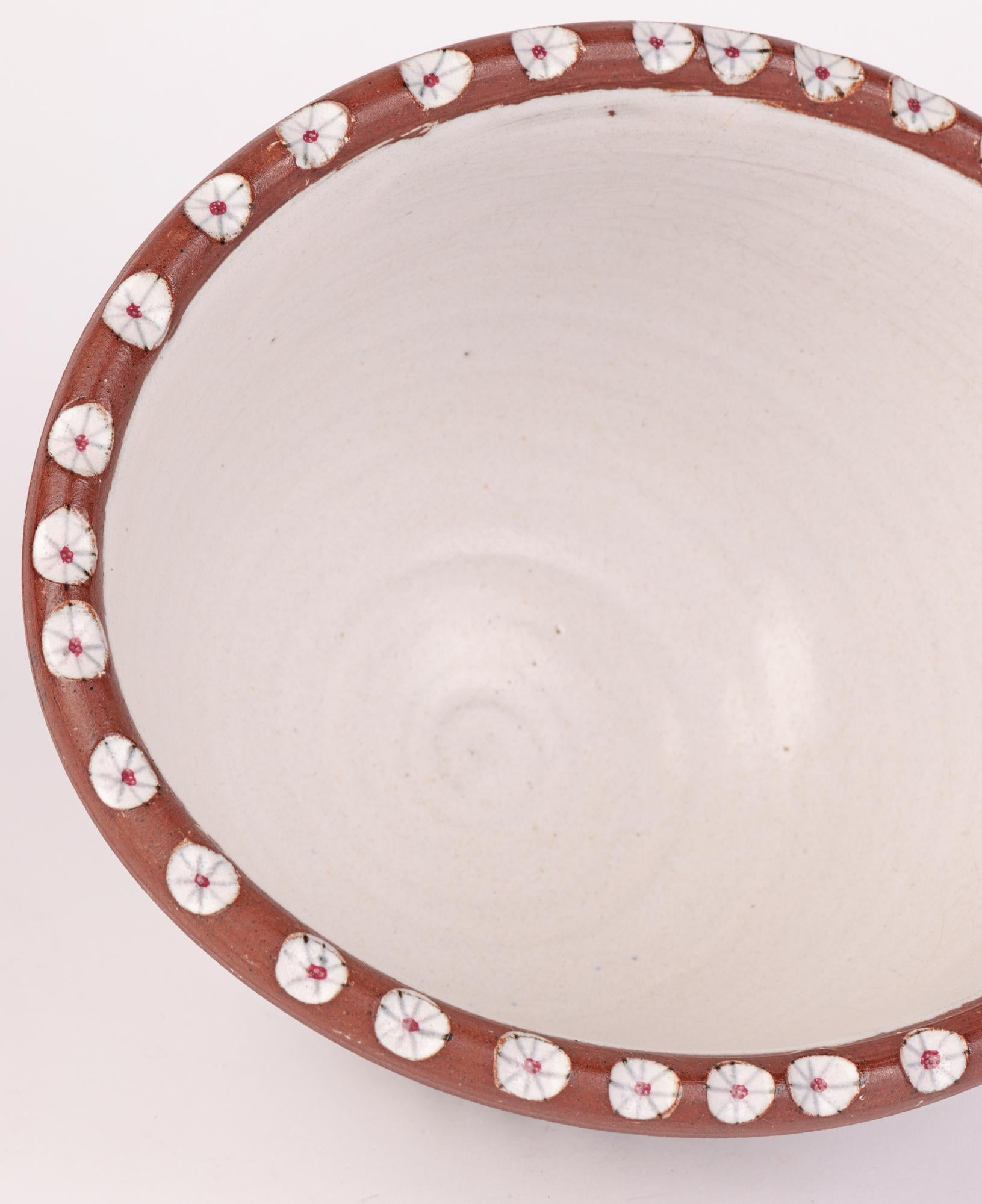 Walter & Jack Cole Mid-Century Rye Studio Pottery Linear Pattern Bowl 2