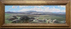 Walter James - Olio paesaggistico preraffaellita britannico raffigurante Pecore nella brughiera