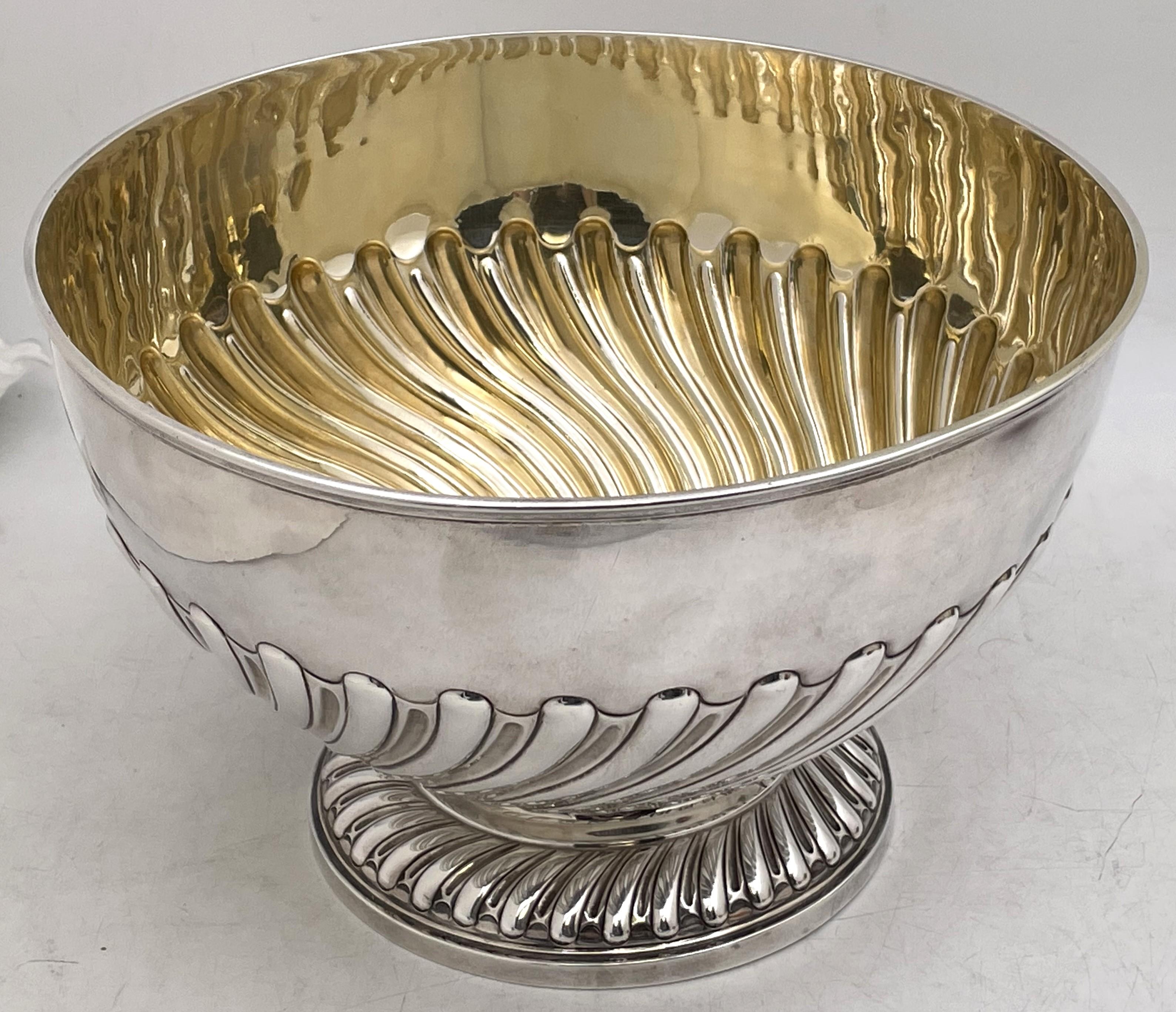 English Walter & John Barnard Gilt Sterling Silver 1892 Victorian Punch Bowl Centerpiece For Sale