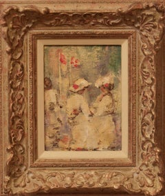 Girls in France - Mid - Late 20th Century Impressionist Oil by Walter Beauvais