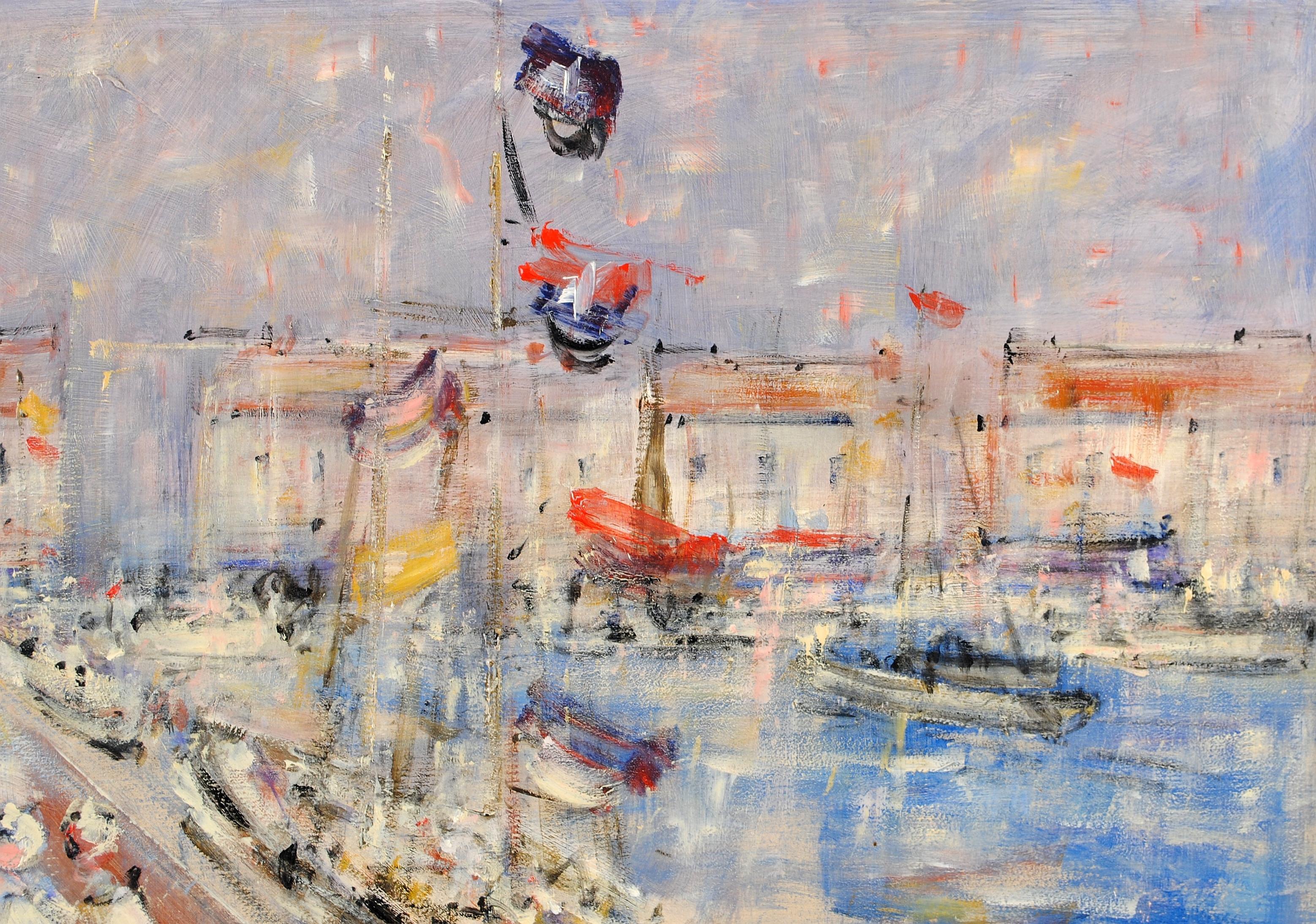 Sulla costa francese - Pittura a olio figurativa English Impressionist del XX secolo - Painting Impressionismo di Walter John Beauvais