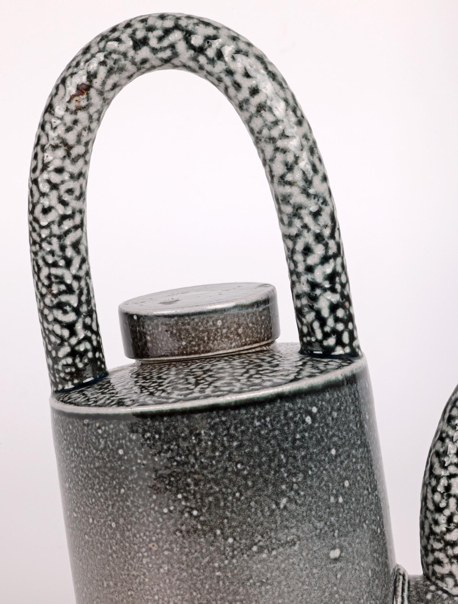 English Walter Keeler Salt Glazed Studio Pottery Leaning Teapot