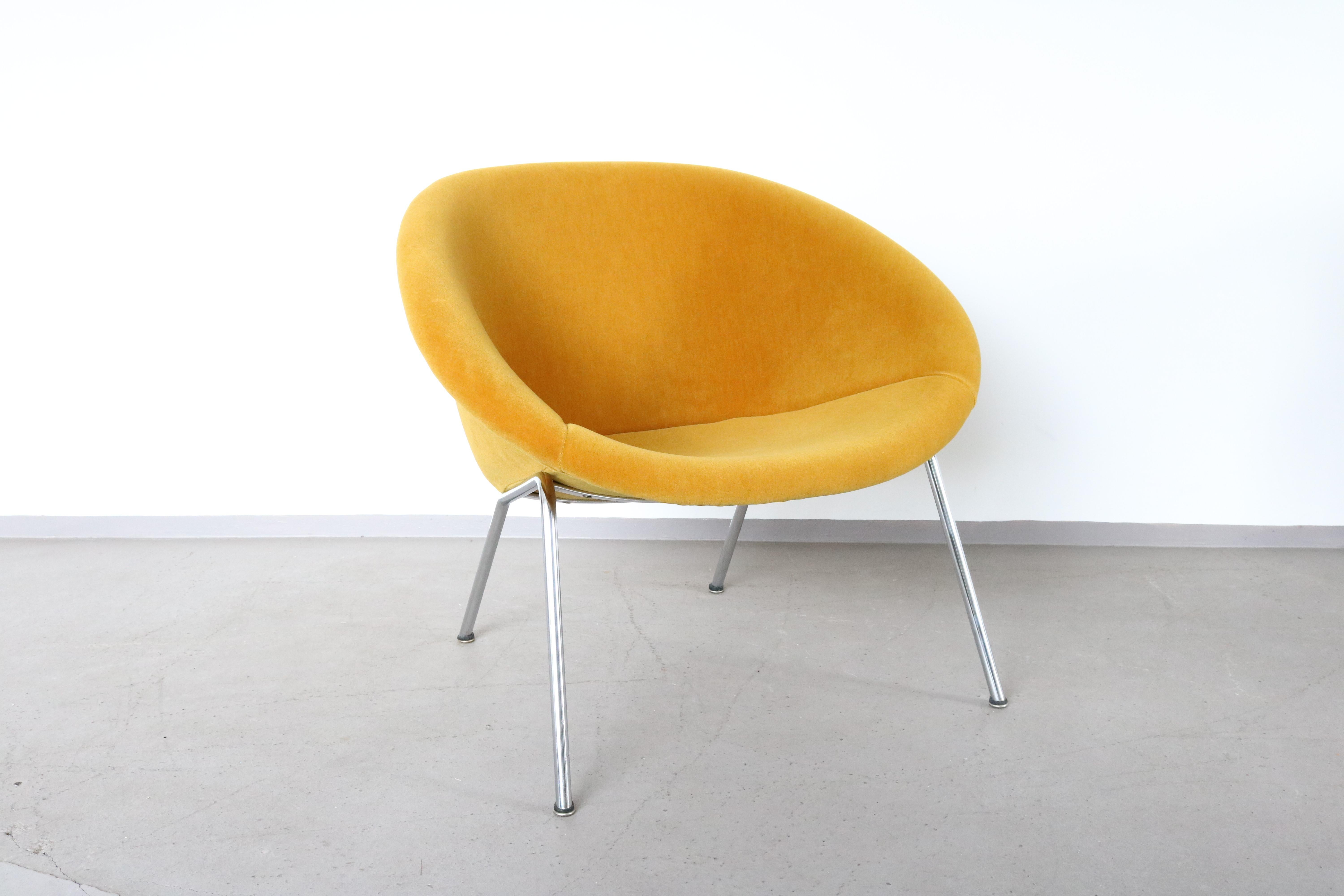 Model 369 Chair for Walter Knoll, Germany 1956. The chair was completly new upholstered in a gold velour.