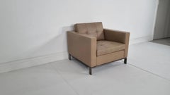 Poltrona di design Walter Knoll 502 Foster in morbida pelle marrone, Germania