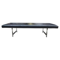 Walter Knoll Bench in Black Leather Crome Base 