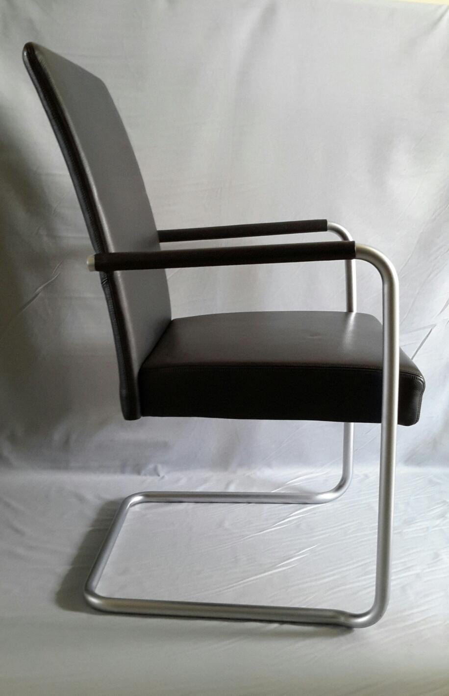 Late 20th Century Walter Knoll Black Leather Armchairs, Line Jason, Austria, 1997 For Sale