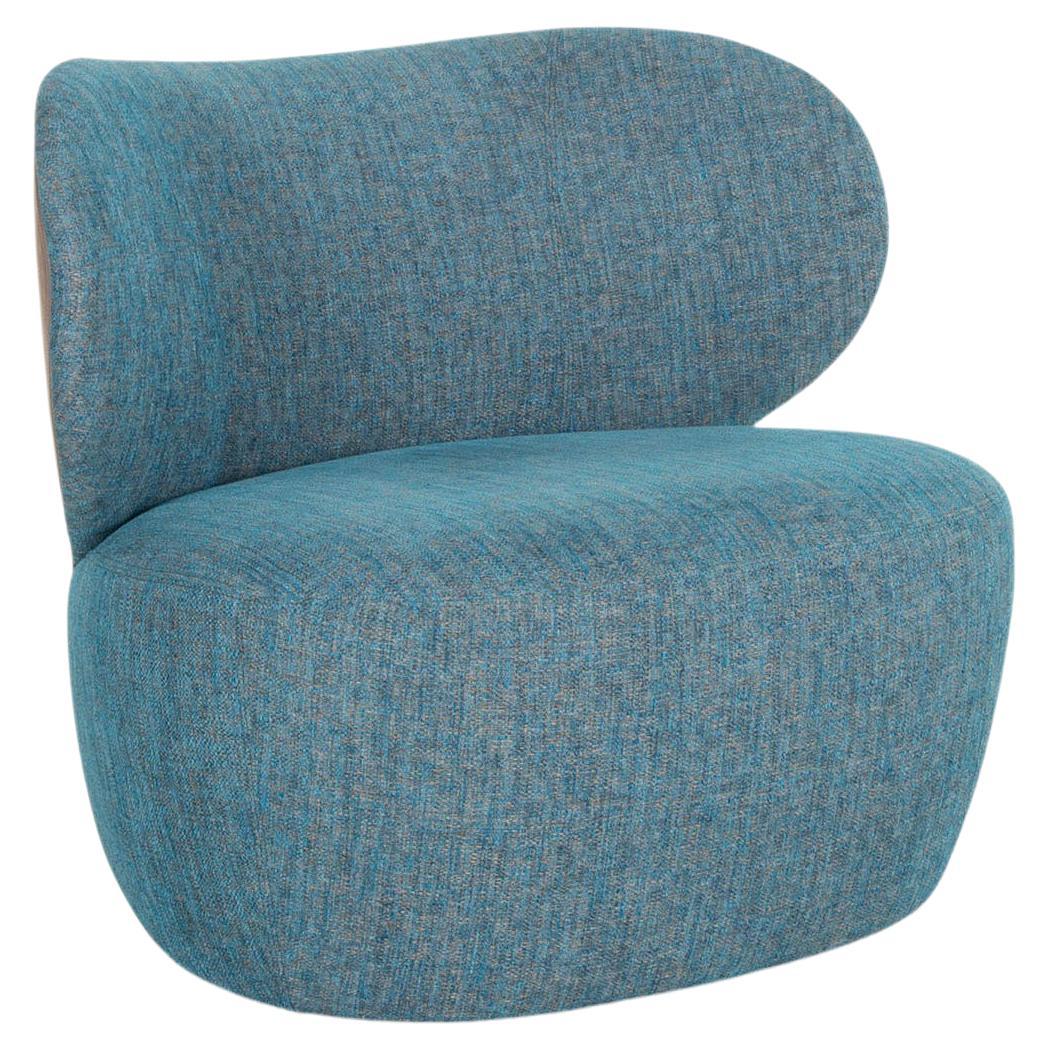 Walter Knoll Boa Fabric Armchair Blue For Sale