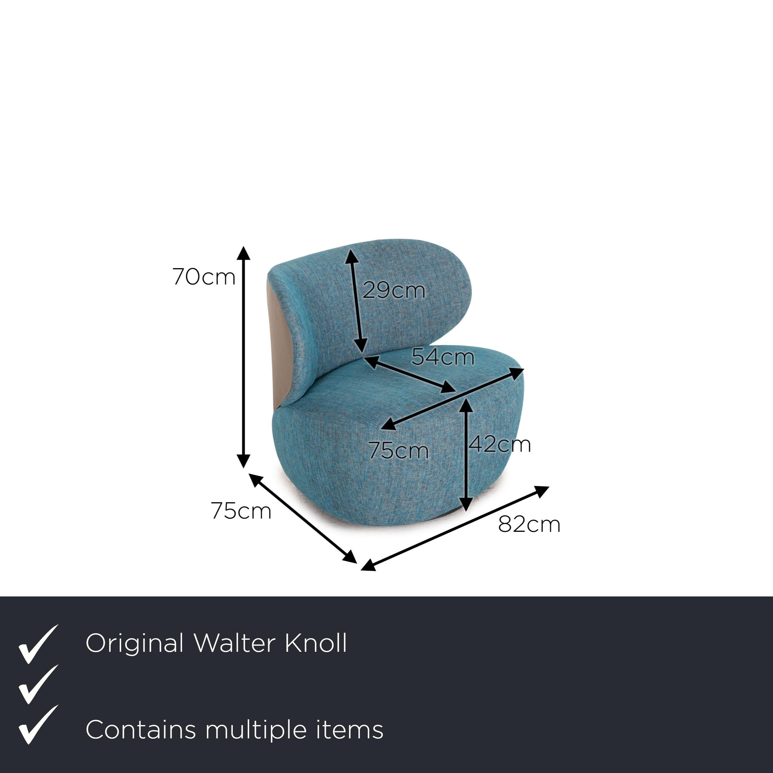 We present to you a Walter Knoll Boa fabric armchair set blue.

Product measurements in centimeters:

depth: 75
width: 82
height: 70
seat height: 42
seat depth: 54
seat width: 75
back height: 29.

 
 