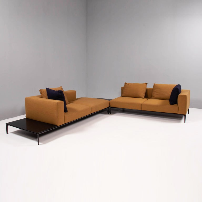 Walter Knoll by EOOS Jaan Living Corner Mustard Yellow Sofa with Tables For  Sale at 1stDibs