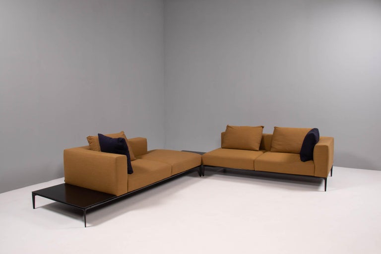 Walter Knoll by EOOS Jaan Living Corner Mustard Yellow Sofa with Tables
