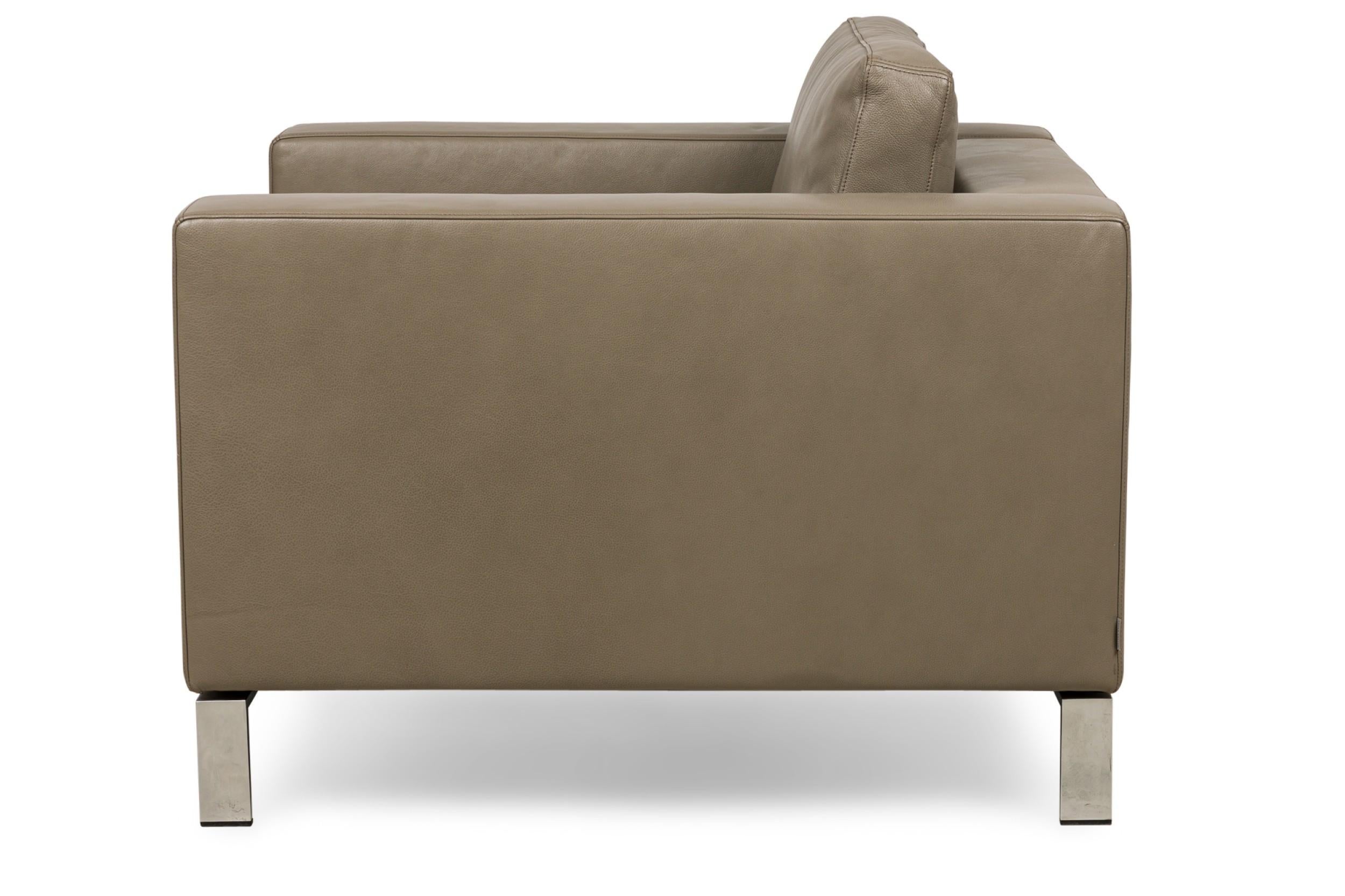 Walter Knoll Sillón Contemporáneo de Piel Gris Moderno en venta