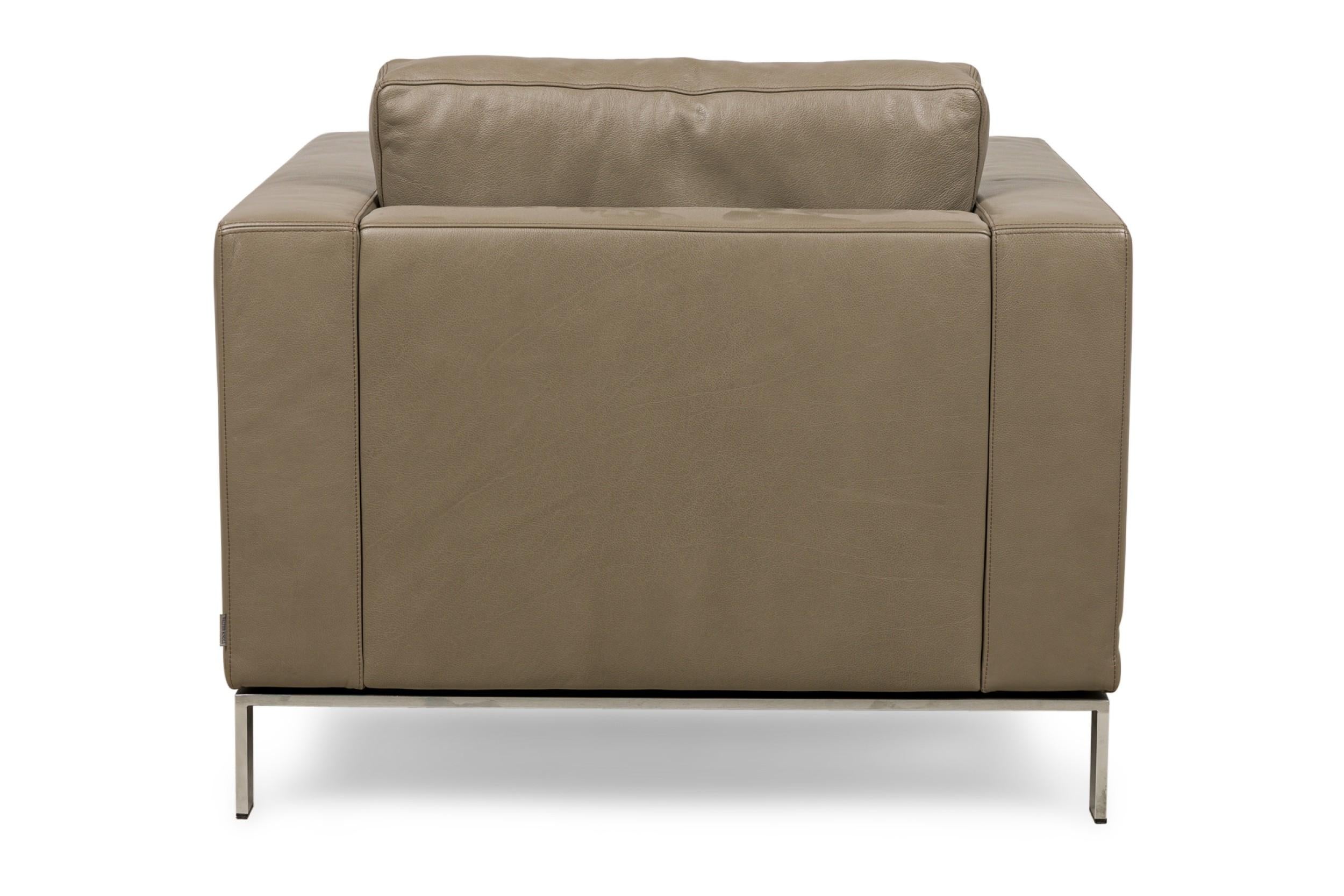 Walter Knoll Sillón Contemporáneo de Piel Gris Hecho a mano en venta