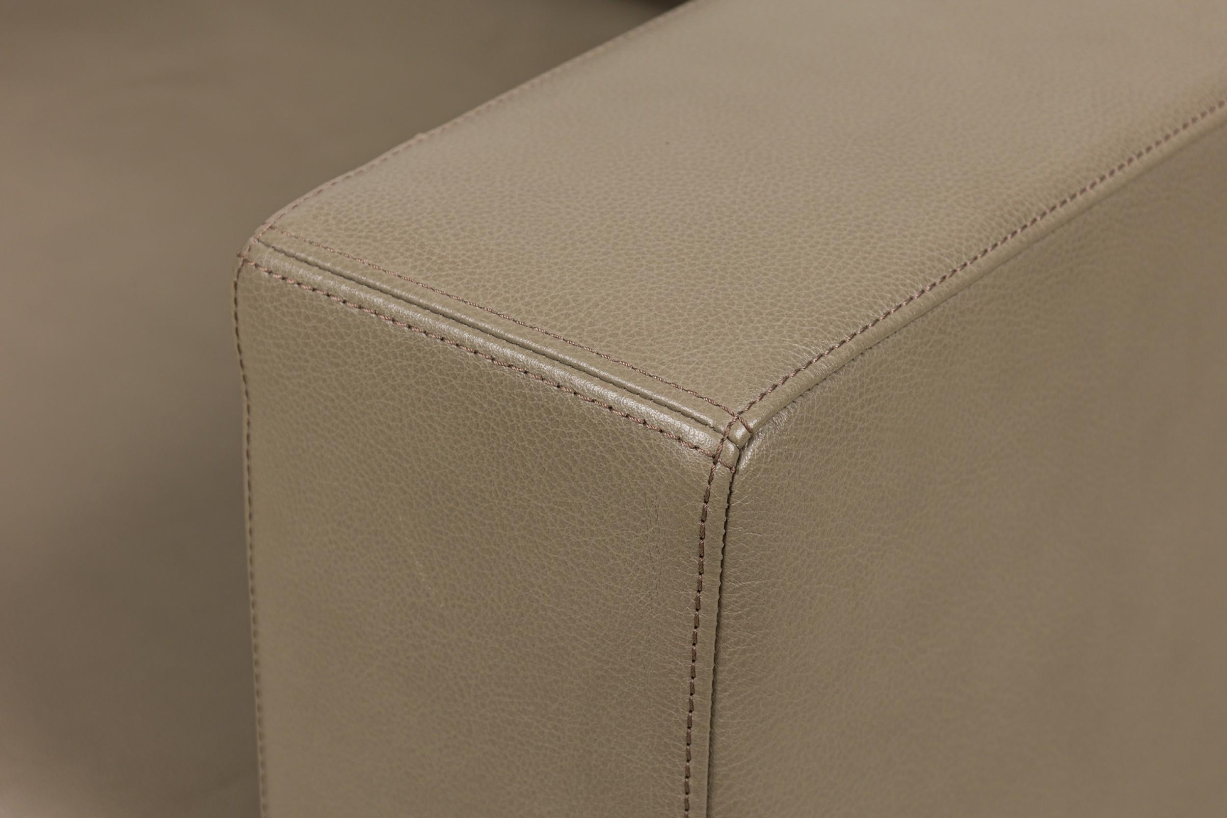 Walter Knoll Sillón Contemporáneo de Piel Gris Cuero en venta