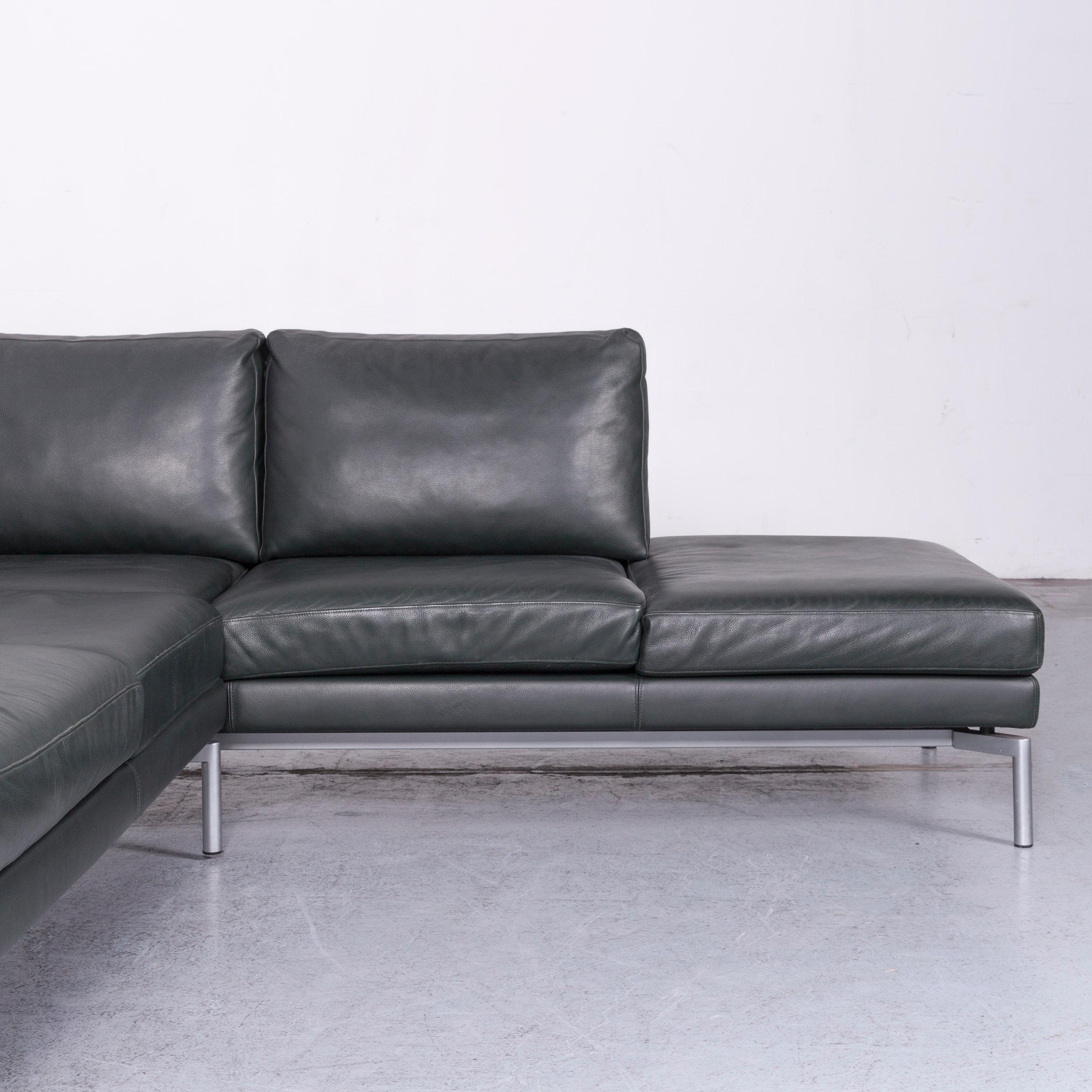 Contemporary Walter Knoll Designer Leather Sofa Green Corner Couch