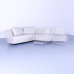 Walter Knoll Drift Designer Leather Corner Sofa White