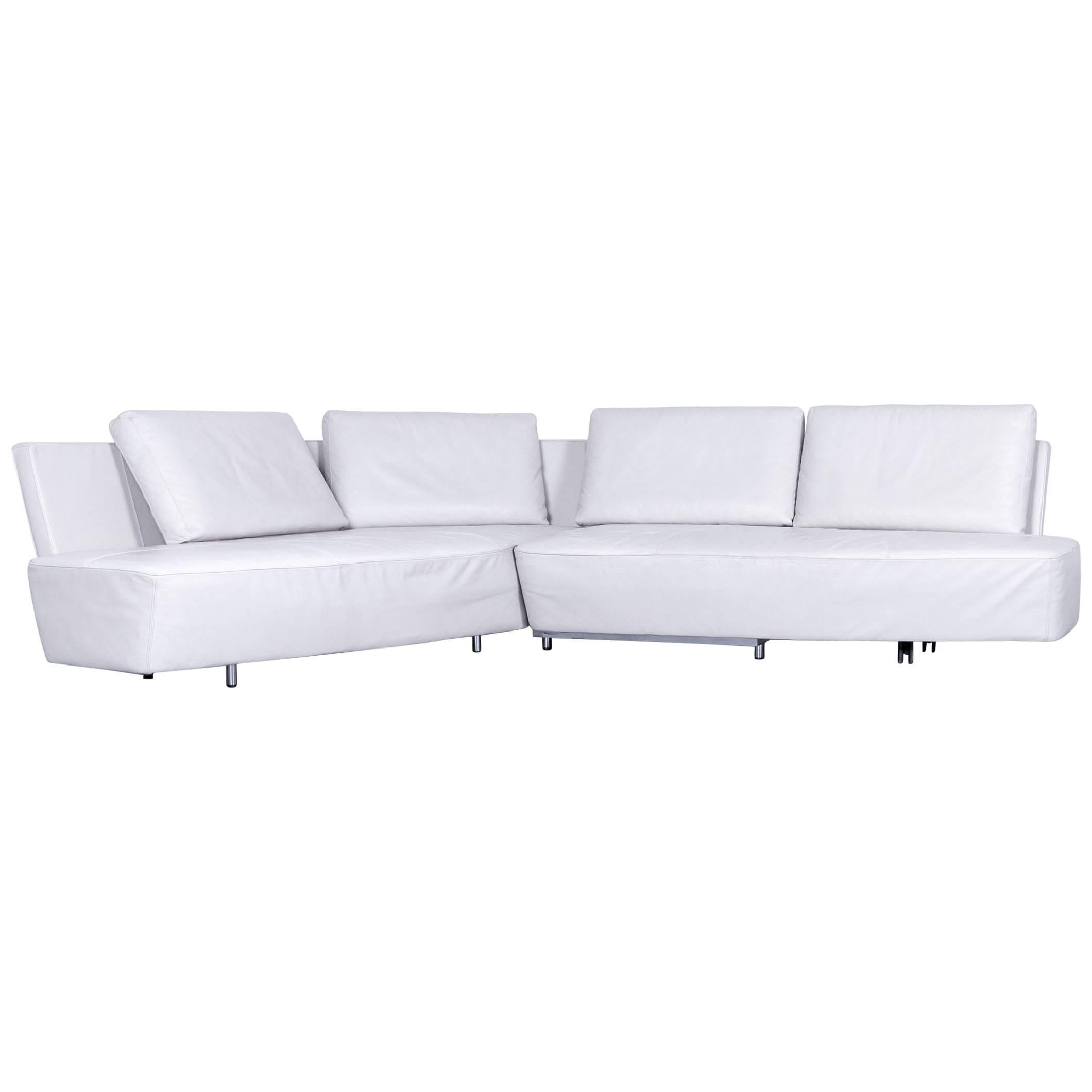 Walter Knoll Drift Designer Leather Corner Sofa White
