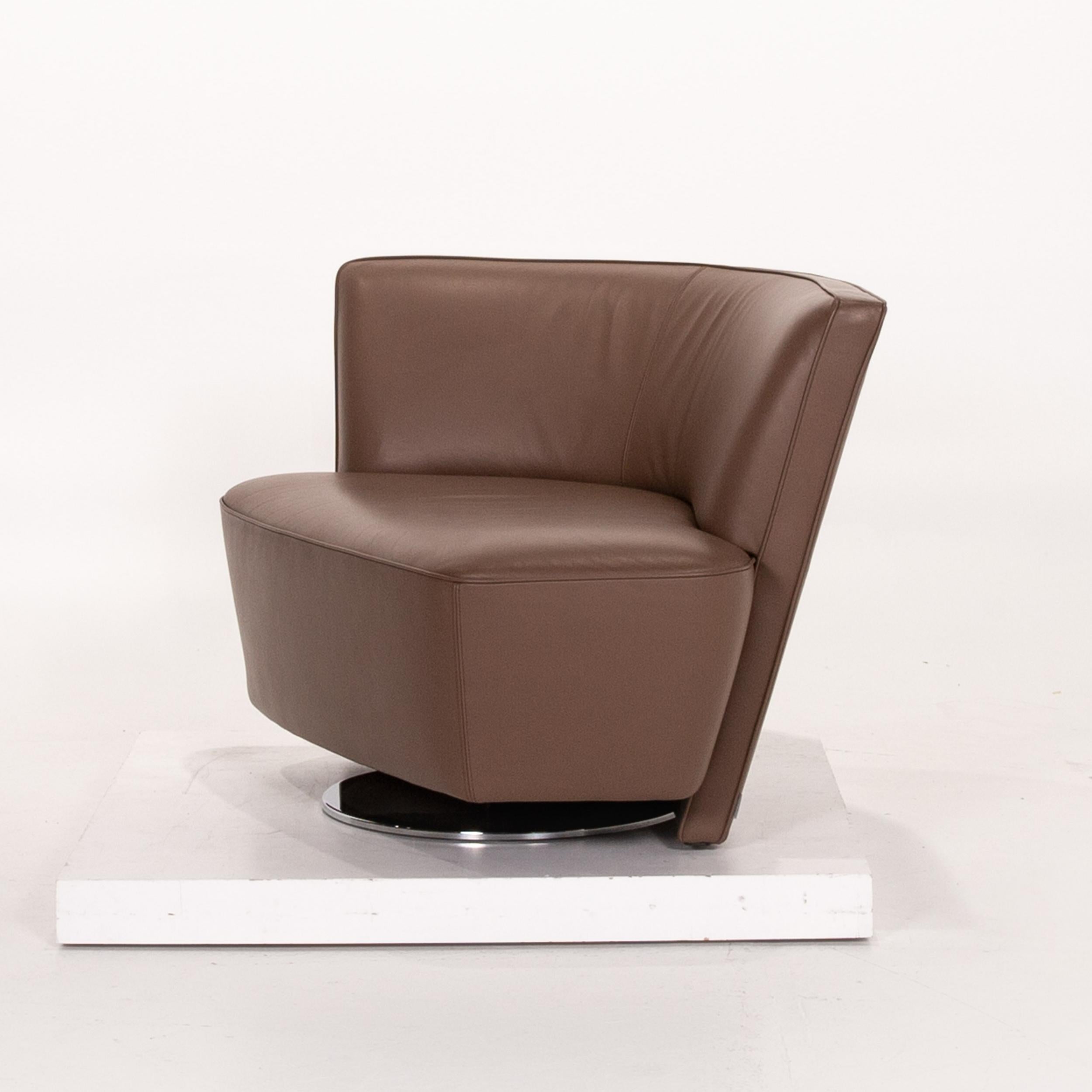 Walter Knoll Drift Leather Armchair Brown For Sale 4