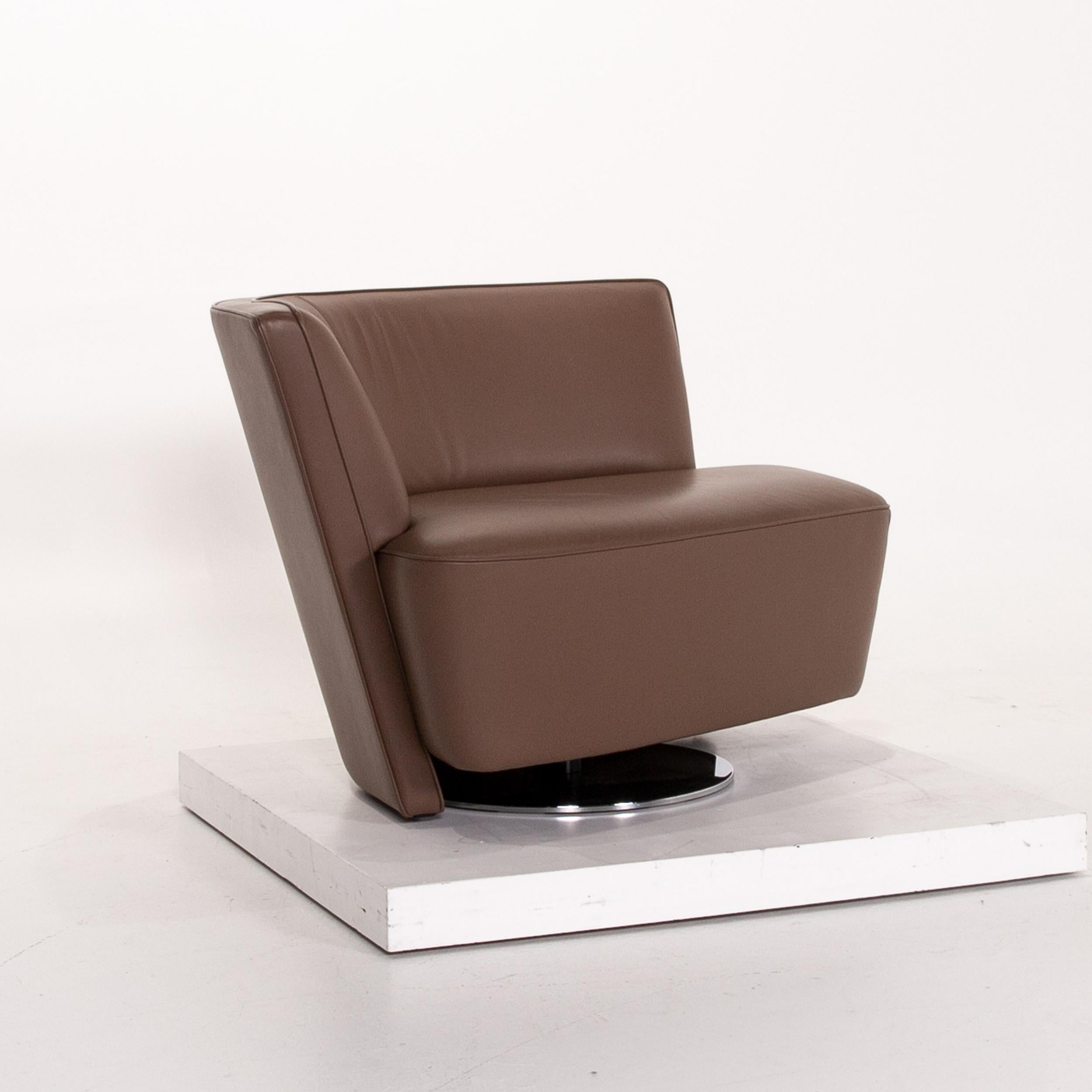 Walter Knoll Drift Leather Armchair Brown In Good Condition For Sale In Cologne, DE