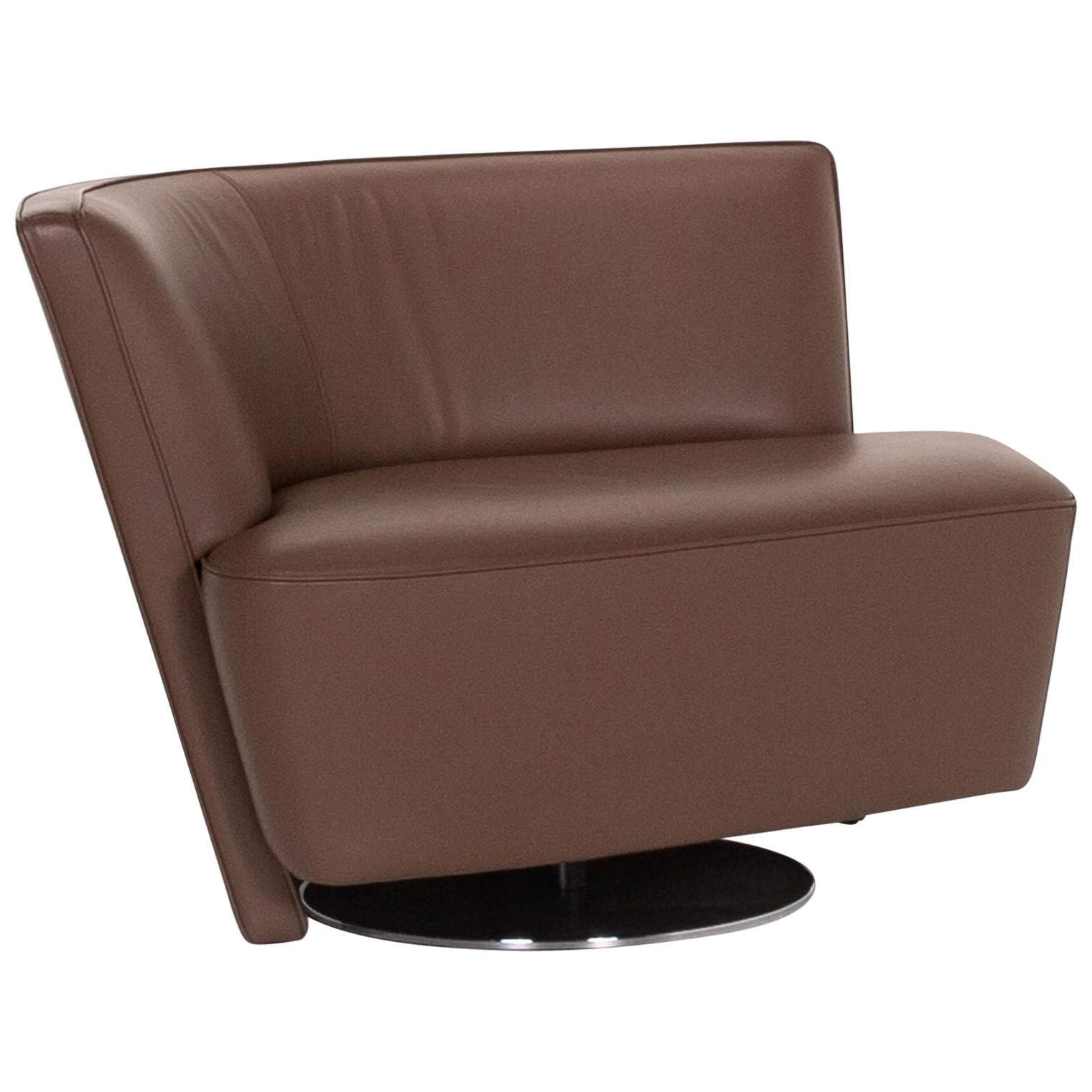 Walter Knoll Drift Leather Armchair Brown For Sale