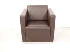 Walter Knoll Elton Club Lounge Chair in Elegant Chocolate Brown Leather
