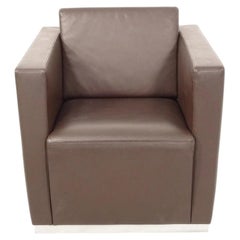Walter Knoll Elton Club Lounge Chair in Elegant Chocolate Brown Leather