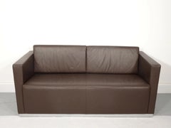 Walter Knoll Elton Dreisitzer-Sofa aus schokoladenbraunem Premium-Leder