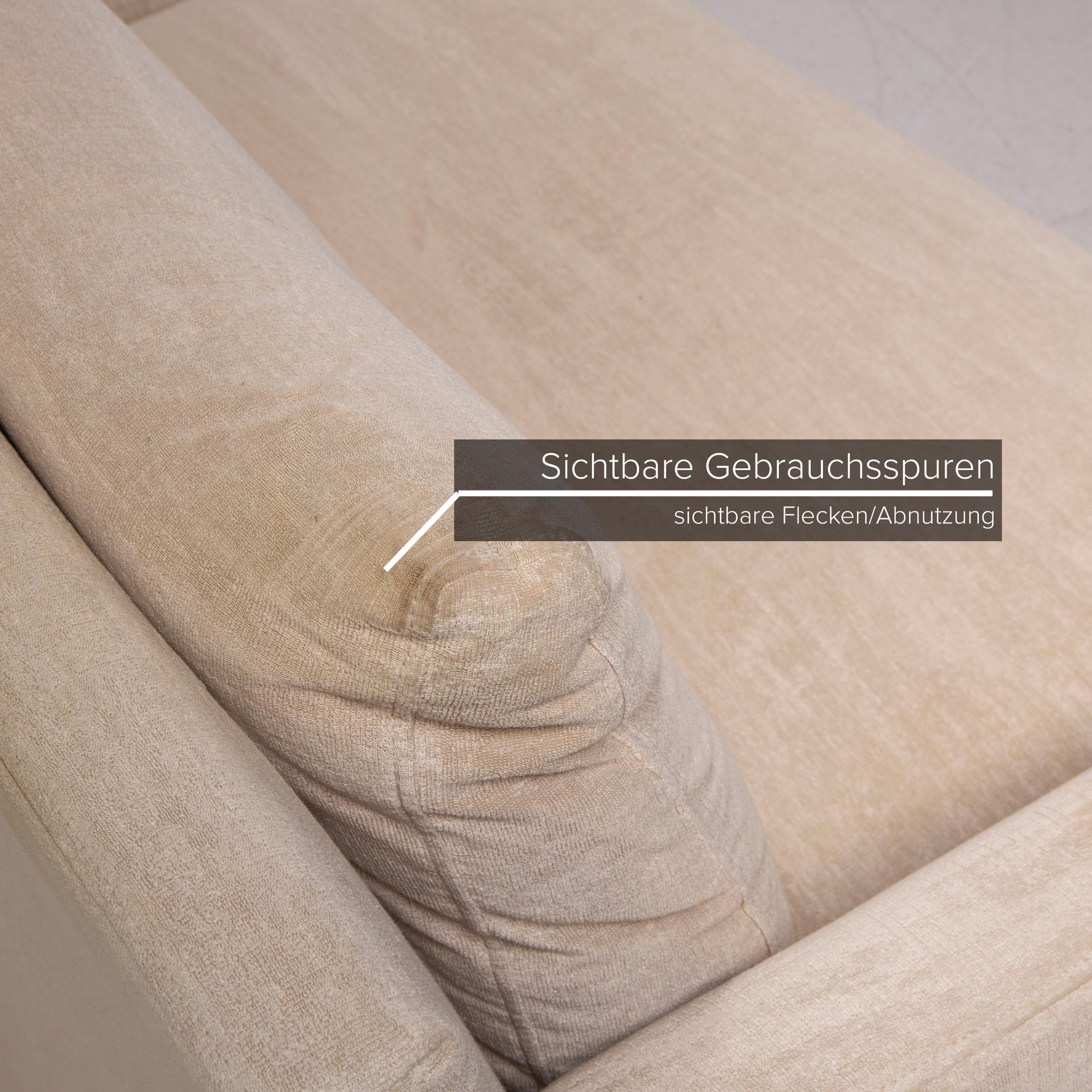 German Walter Knoll Fabric Sofa Cream Four-Seat For Sale