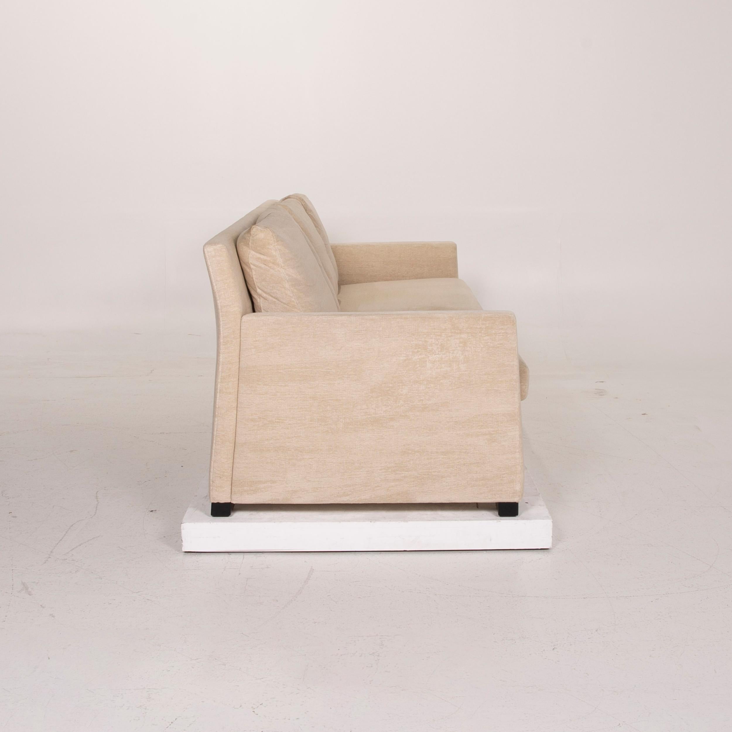 Walter Knoll Fabric Sofa Set Cream 1 Four-Seat 1 Stool For Sale 6