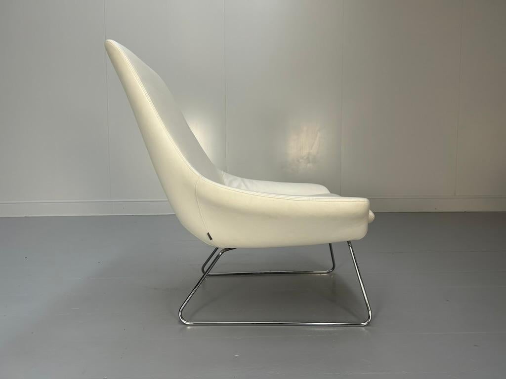 Walter Knoll: Sessel „Flow“ aus weißem Leder im Angebot 1