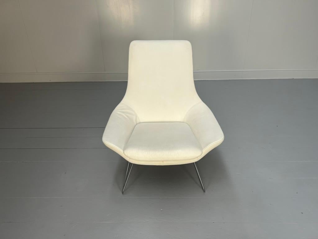 Walter Knoll: Sessel „Flow“ aus weißem Leder im Angebot 3