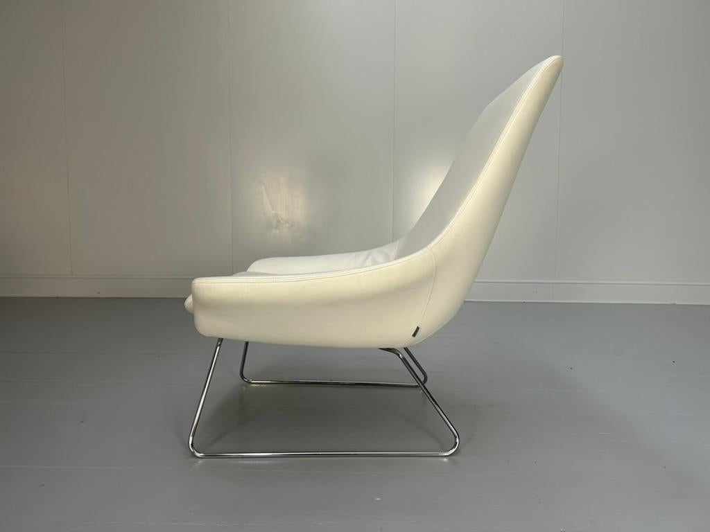 Walter Knoll: Sessel „Flow“ aus weißem Leder im Angebot 4
