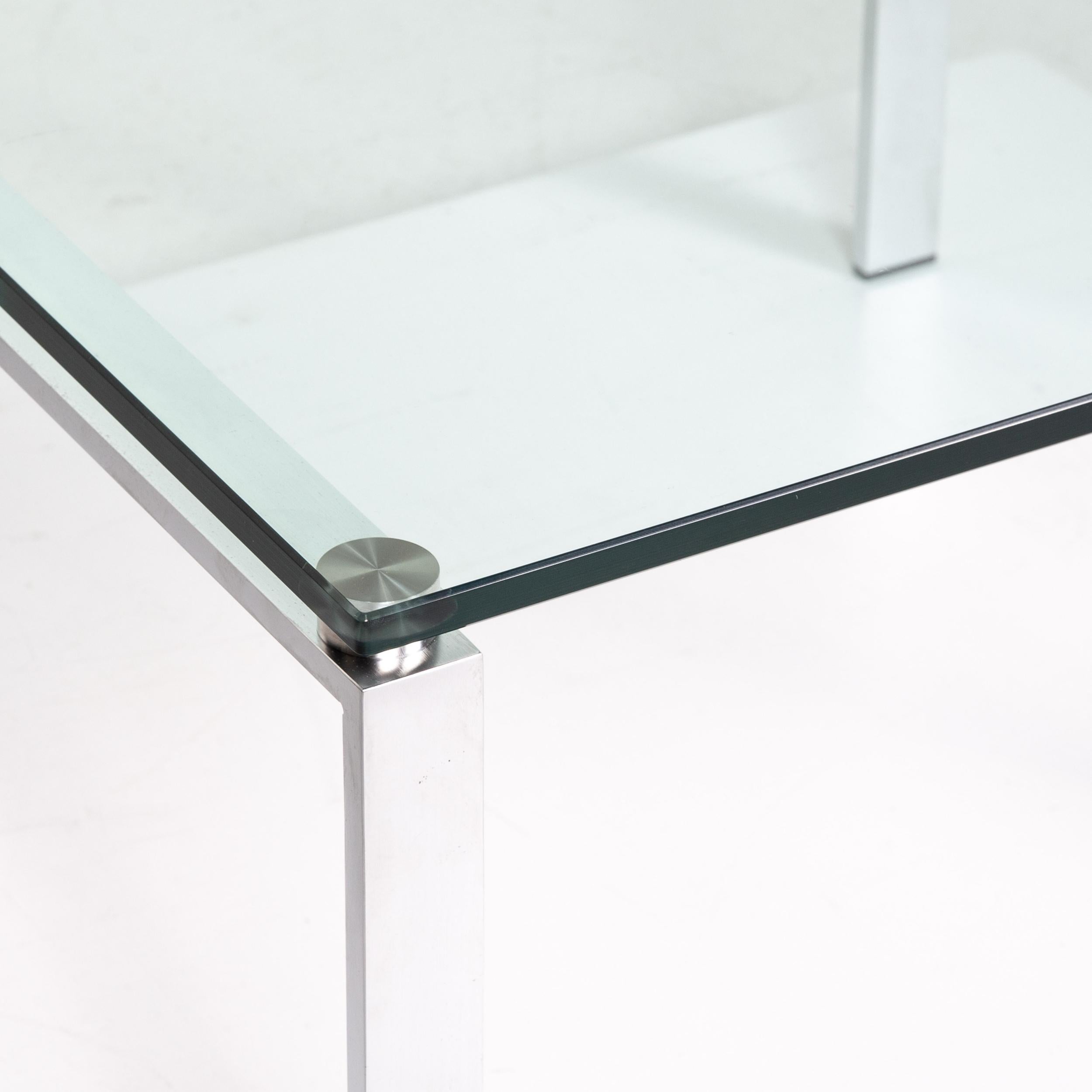 Modern Walter Knoll Foster 500 Glass Metal Coffee Table For Sale