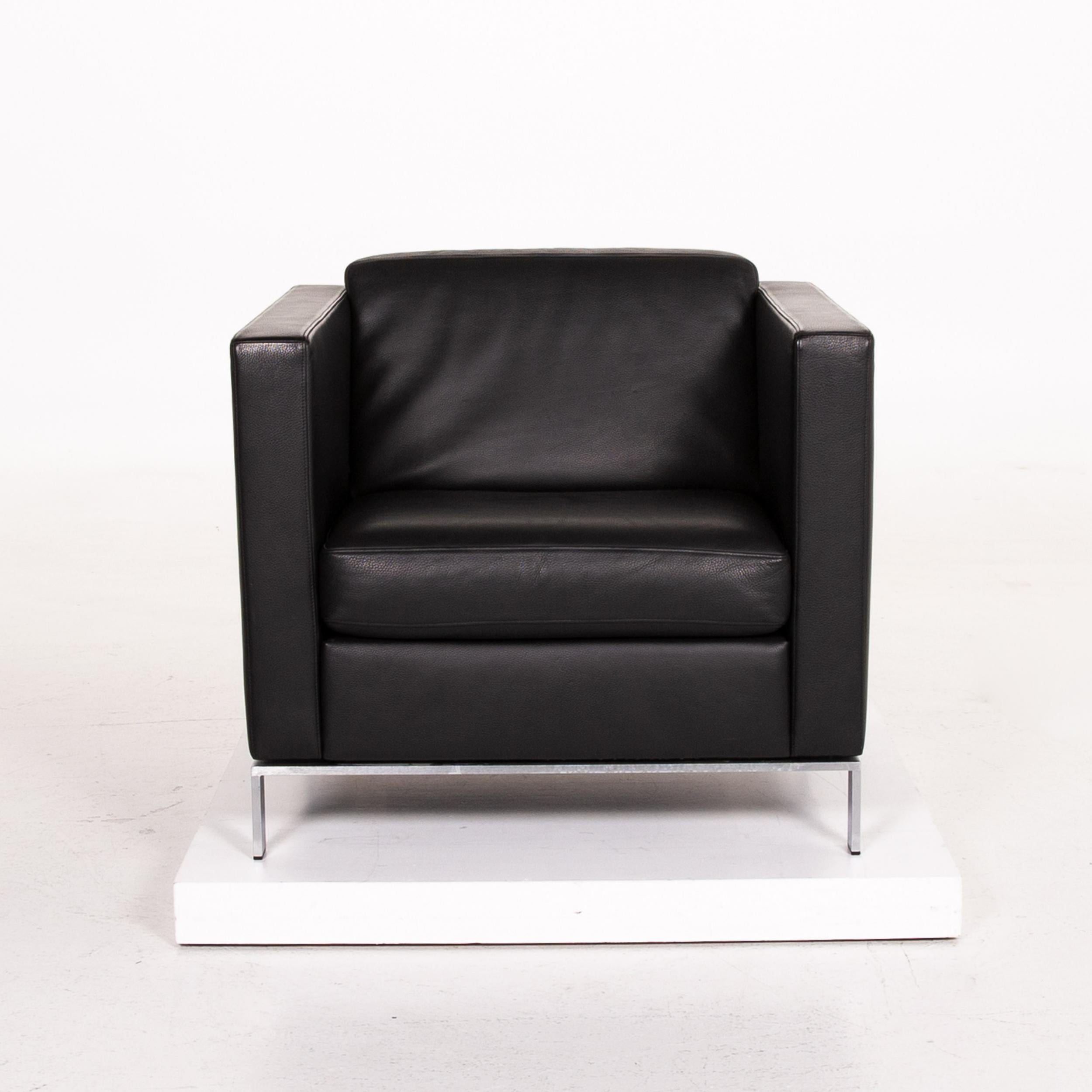 Walter Knoll Foster 500 Leather Armchair Black In Excellent Condition In Cologne, DE