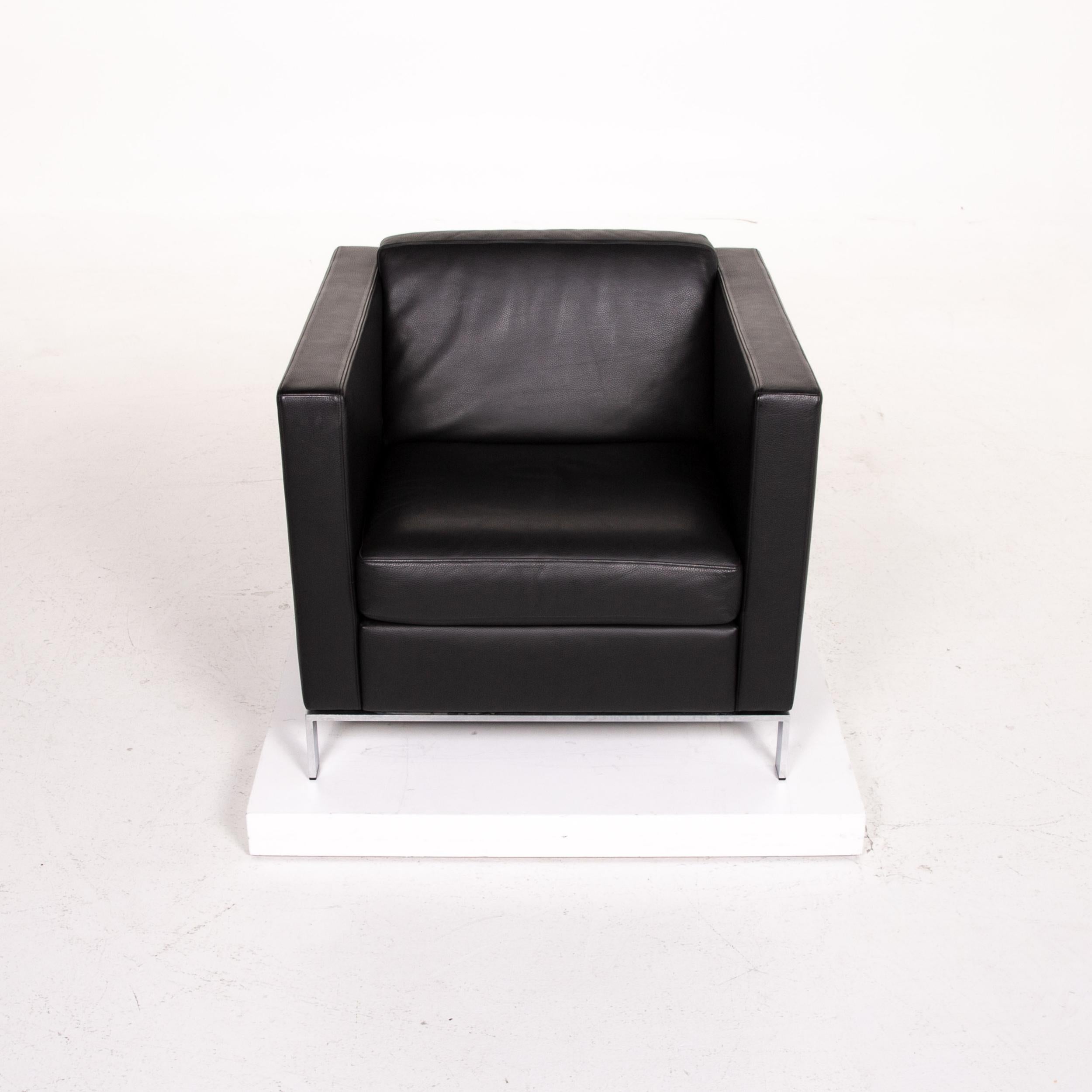 Contemporary Walter Knoll Foster 500 Leather Armchair Black