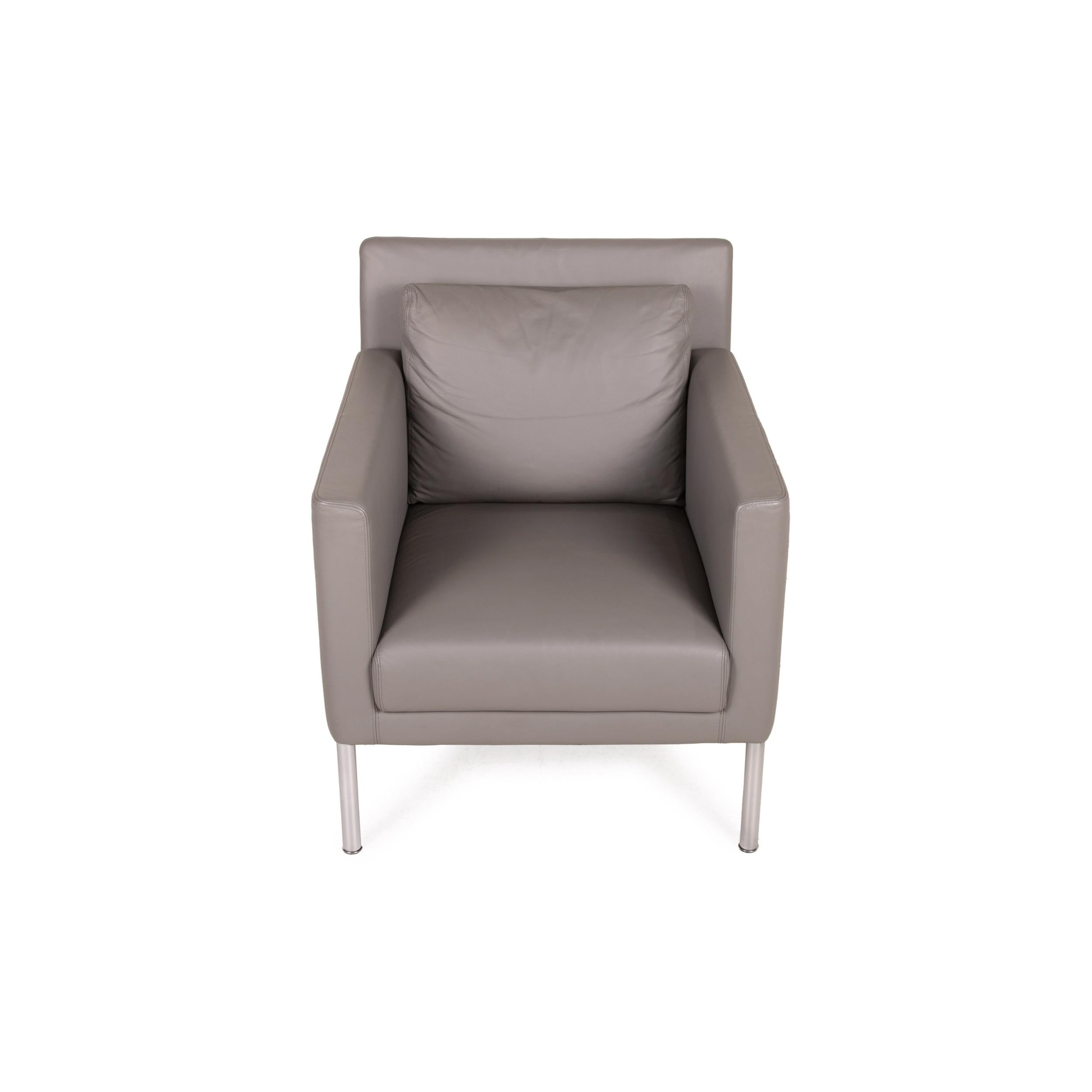 Walter Knoll Foster 500 Leather Armchair Gray For Sale 2