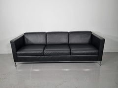 Walter Knoll Foster 500 Three-Seater Sofa by Norman Foster in Black Leather